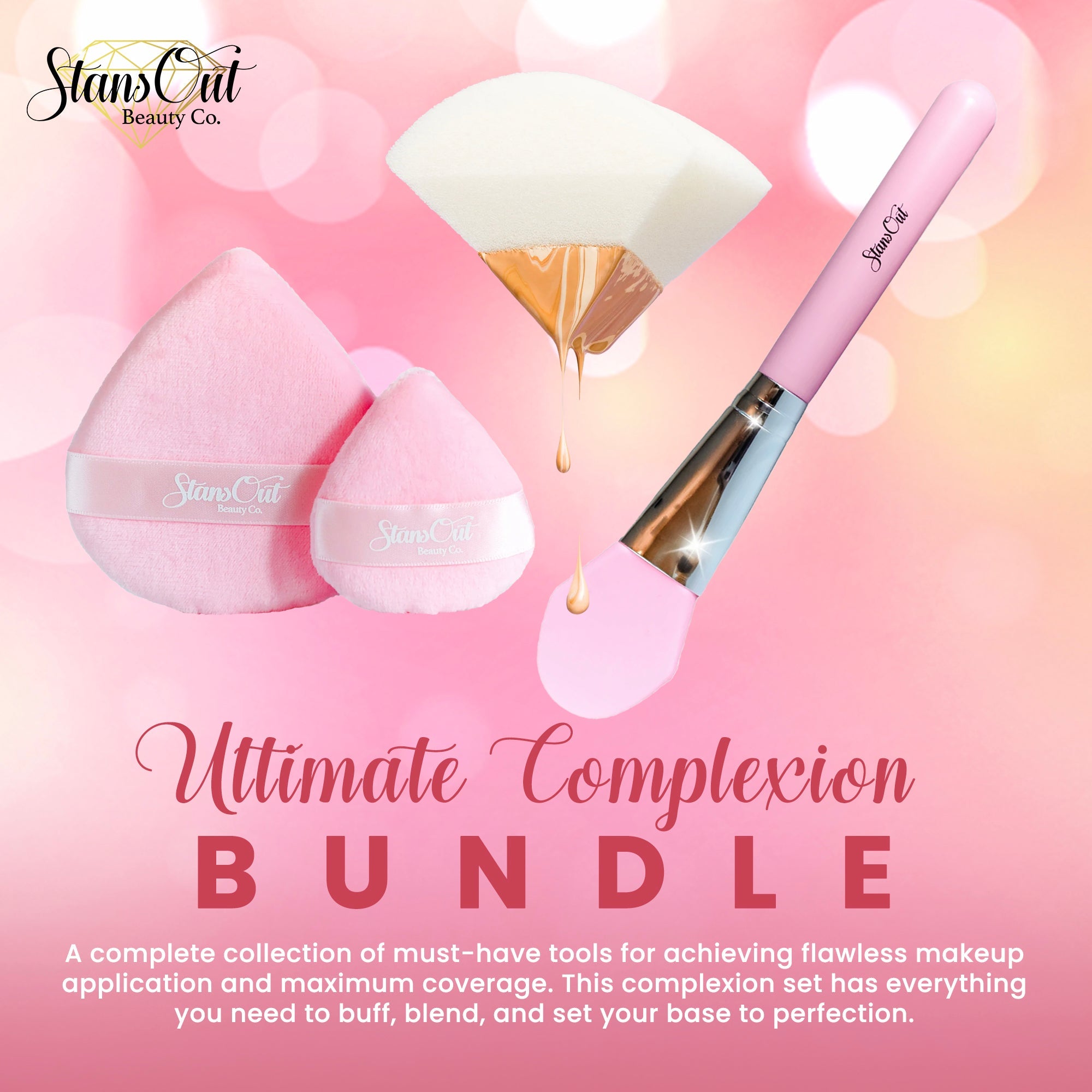 foundation brush, sponge, and puffs for acne prone skin