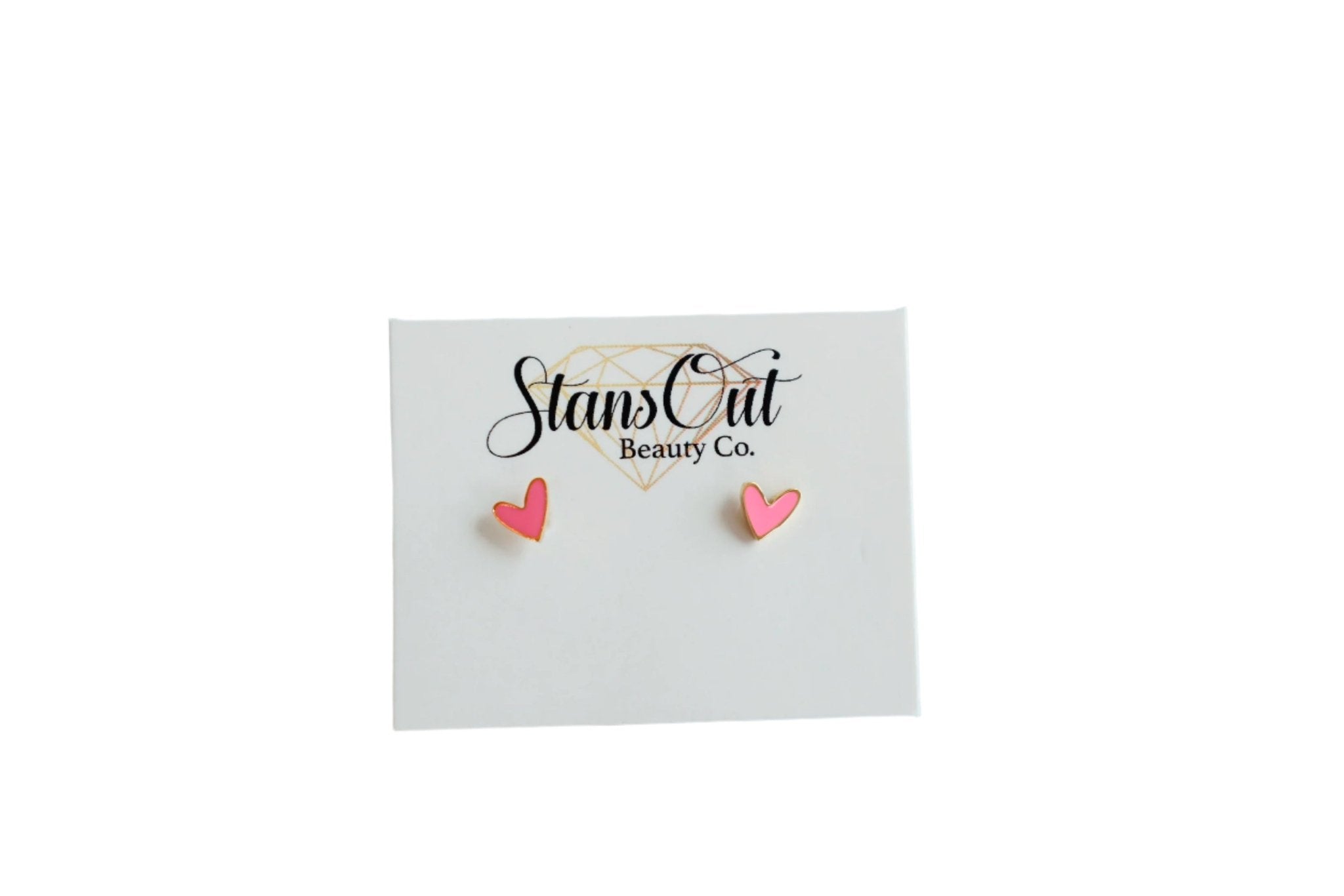Pink Heart Earrings - StansOut Beauty Company