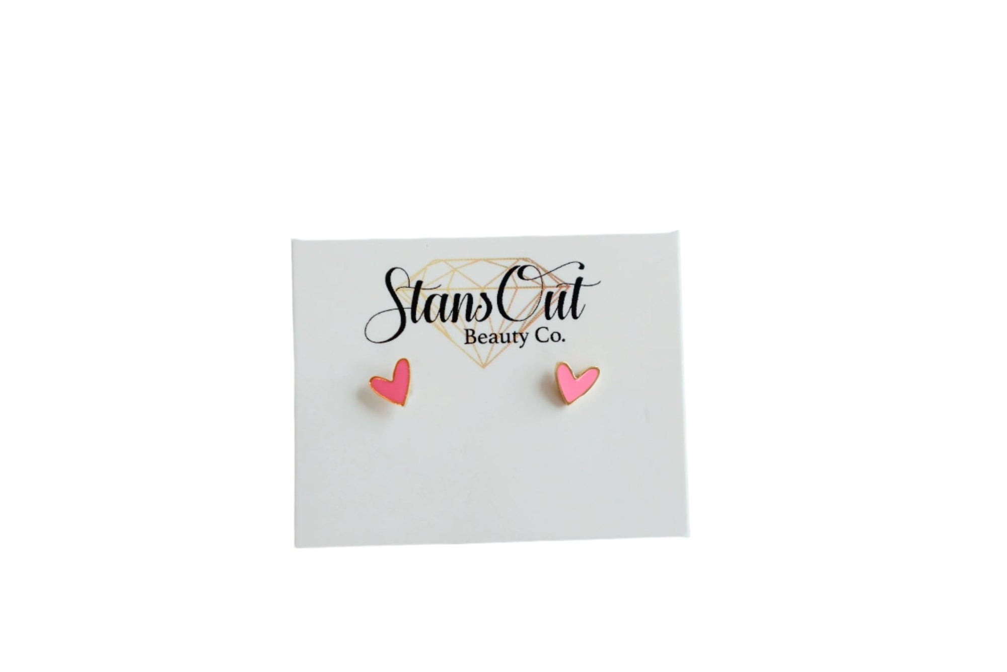 Pink Heart Earrings - StansOut Beauty Company