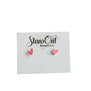 Pink Heart Earrings - StansOut Beauty Company