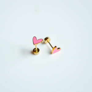 Pink Heart Earrings - StansOut Beauty Company