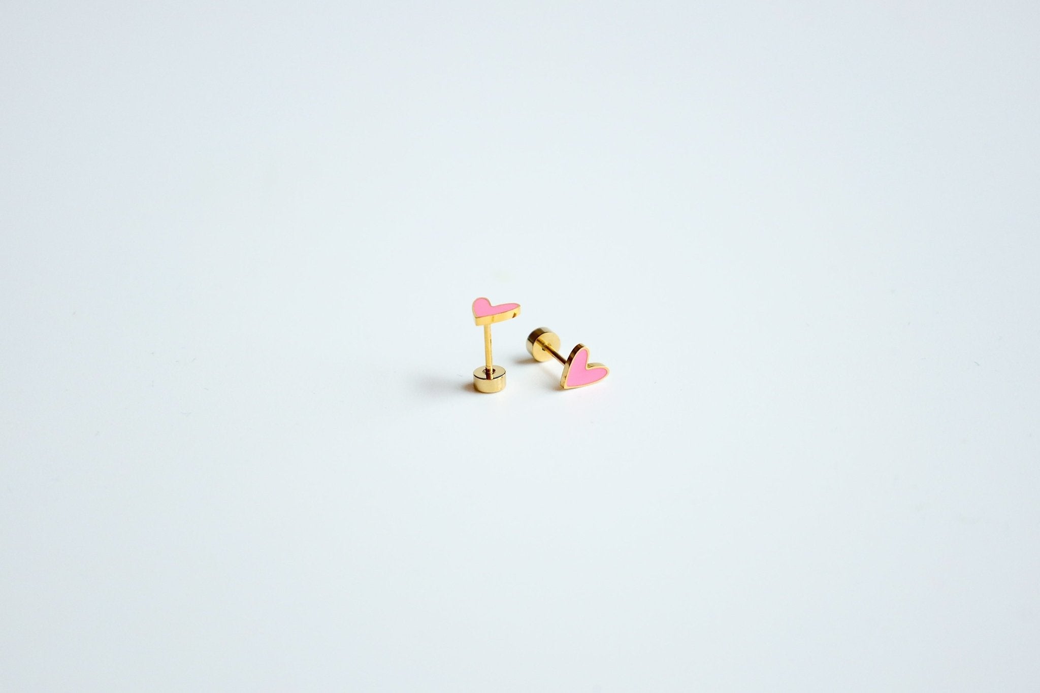 Pink Heart Earrings - StansOut Beauty Company
