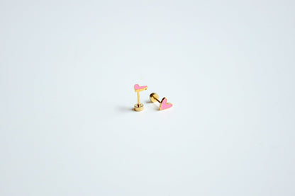 Pink Heart Earrings - StansOut Beauty Company