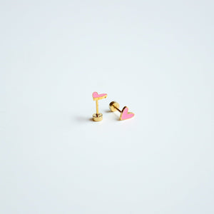 Pink Heart Earrings - StansOut Beauty Company