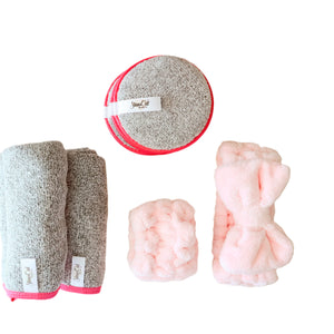 Skincare Bundle: Makeup Removing Rounds, Washcloth and Headband and wristband