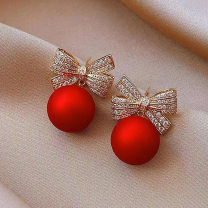 StansOut Beauty Bow Earrings – Trendy Rhinestone Pearl Jewelry - StansOut Beauty Company